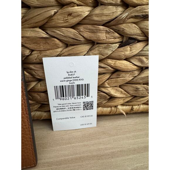 NWT! Kate Spade Kayla Large Slim Cardholder in Warm Gingerbread - Picture 5 of 14